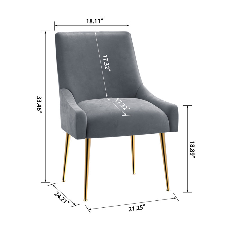 Chaise d'appoint en velours Lashana, Gris