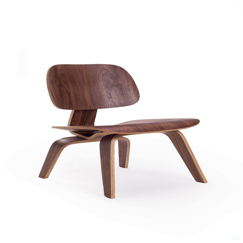 Méridienne moulée en contreplaqué (Lcw), Walnut