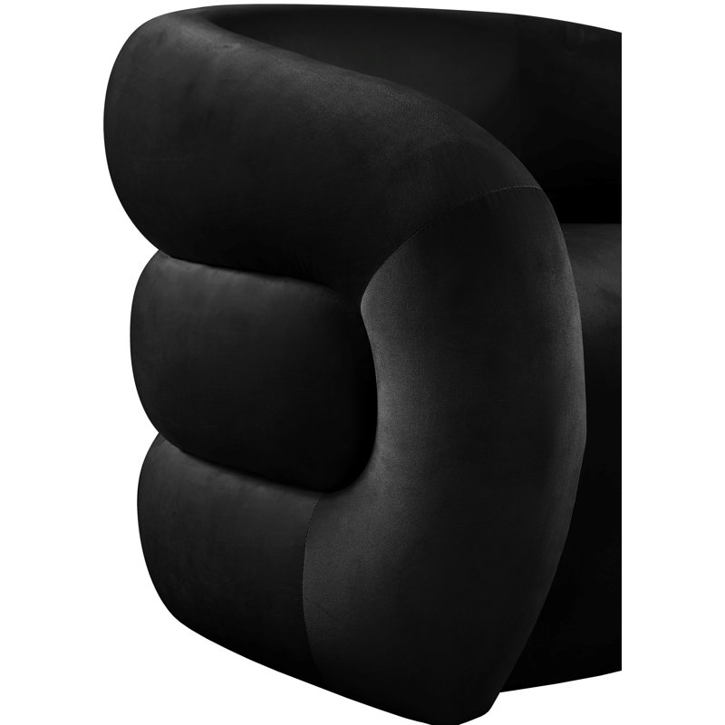 Fauteuil en velours l 33 po Roxbury, Velours noir