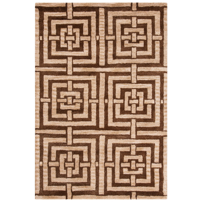 Secaucus Hand Tufted Wool Geometric Rug, Rectangle 5' x 8'