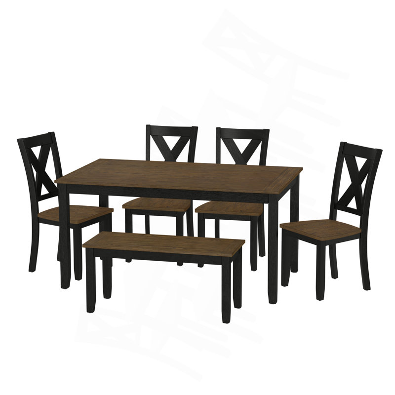 Brown 6 Piece Dining Table Set