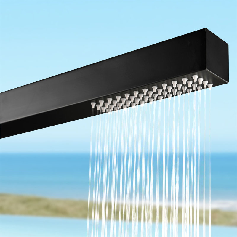 Outside Freestanding Shower System Floor Mounted Shower Faucet Set Stainless Steel Single Handle Shower Trim Kit