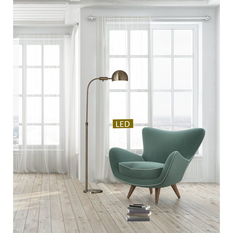 Satellite 58'' Task Floor Lamp, Antique Brass