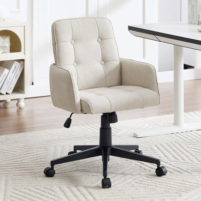 Adjustable Height Office Chair Swivel Desk Chair with Silent Casters Easy Assembly Modern Computer Chair