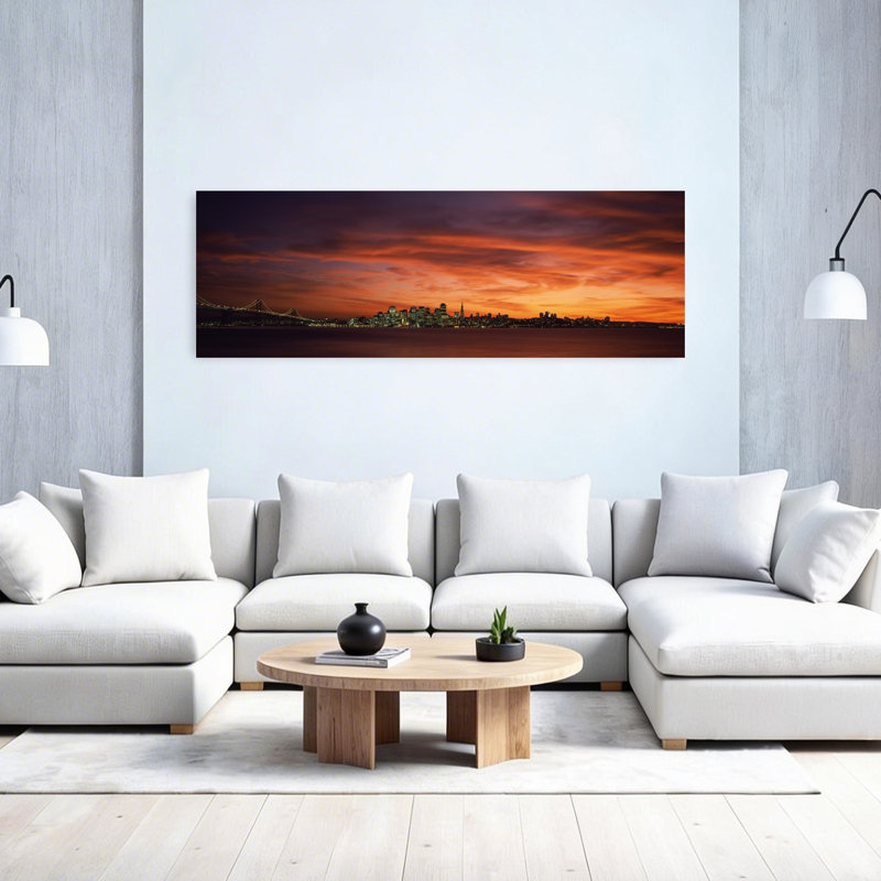 Buildings In A City View From Treasure Island San Francisco California USA by Thomas Winz - Wrapped Canvas Panoramic Print