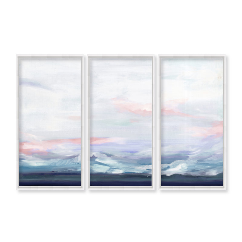 Coastal Retreat Cool Horizon Triptych