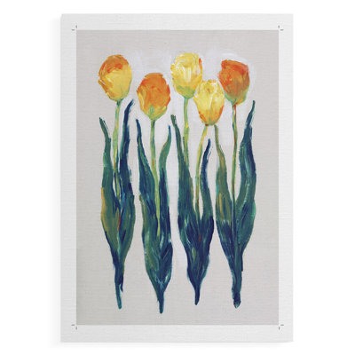 Tulipes dans une rangée I - Impression sur toile seulement - non encadrée