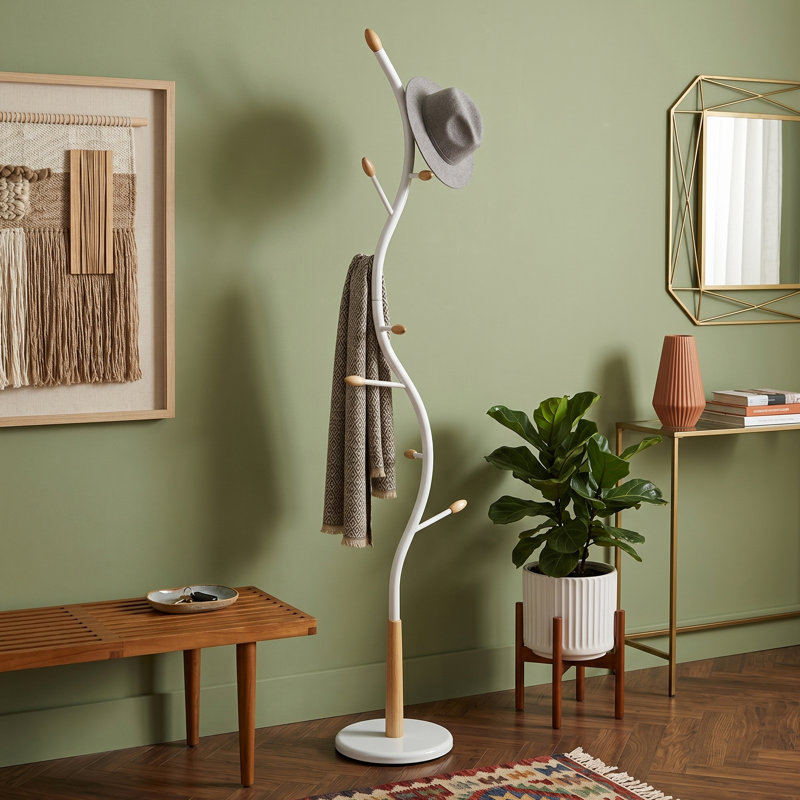 Gerlien Standing Coat Rack, White