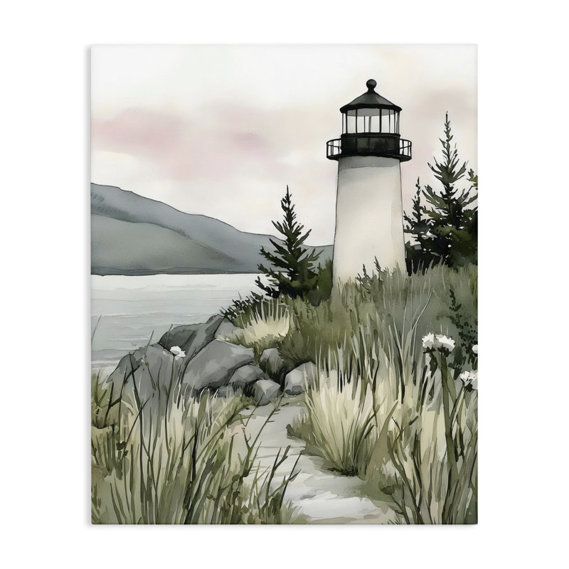Toile de phare côtier calme, design par Riley B, 40 x 30