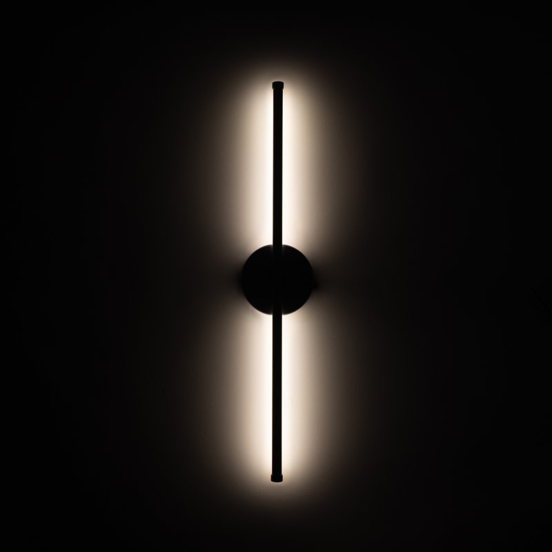 LED Flush Mounted Sconce, Gold, 35.5" H x 4.8" W x 2" D