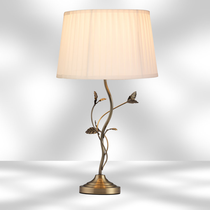 Antique Metal Leaf 59cm Table Lamp, Ivory;Cream