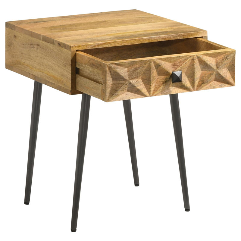 Dkota 1-drawer Rectangular Accent Side Table Natural, Natural