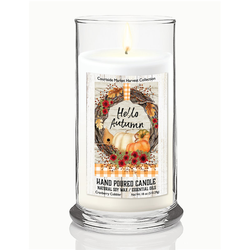 Hello Autumn 18 oz Status Candle Glass