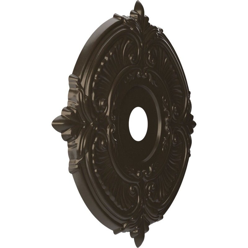 Attica Thermoformed PVC Ceiling Medallion, 22" H x 22" W x 1" D, Metallic Dark Bronze