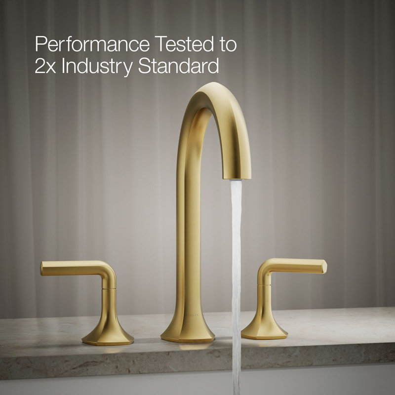 Occasion Deck-Mount Bath Spout With Cane Design, Vibrant Brushed Moderne Brass