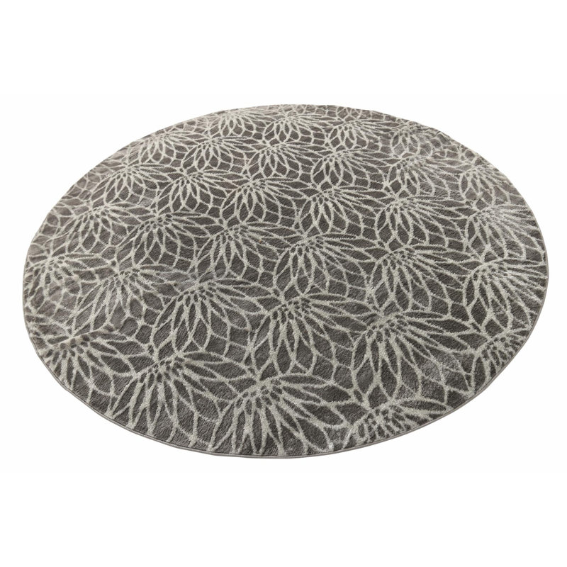 Tapis contemporain couleur pierre, Rond 3 pi 3 po