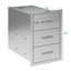 Ctg001-Armoire à tiroirs en acier inoxydable à trois niveaux - 22 po x 14 po x 20 po intégrée