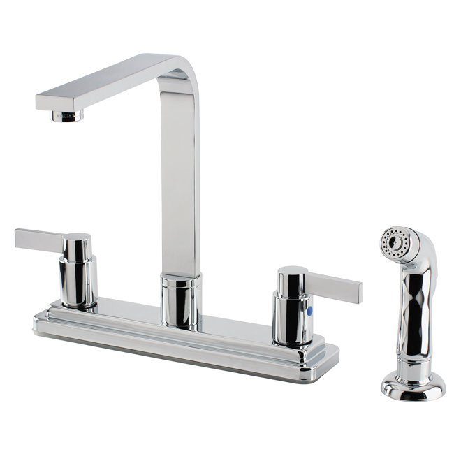 NuvoFusion Double Handle Kitchen Faucet, With Spray