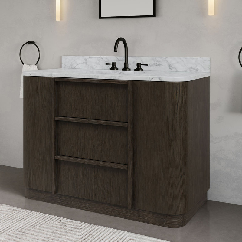 Water Creation Oxford 48" In. Single Sink Mid-Century Style Bathroom Vanity, 48"