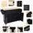 Kitchen Cart With Drop Tabletop & Internal Storage. Black, 5 Wheels For Easy Movement In Dinning Area Island Countertop And Efficient Storage Design - Black-398320452