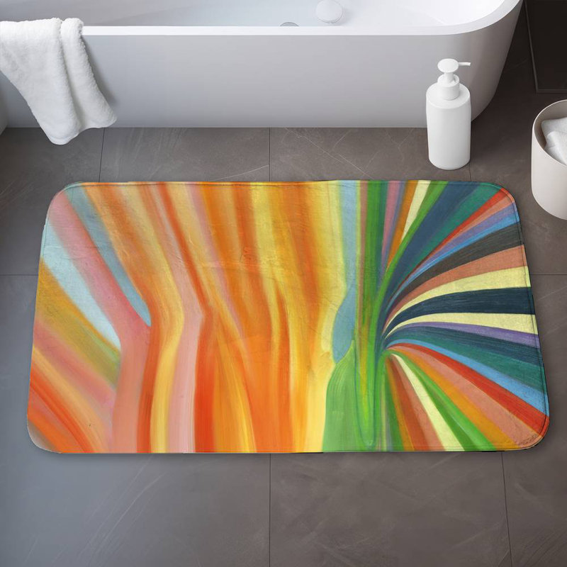 Falynne Microfiber Non-Slip Bath Mat, 34" W x 21" L