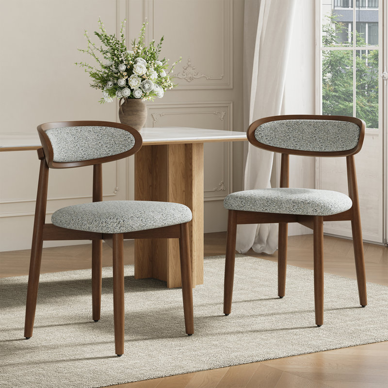 Chaises de salle à manger rembourrées modernes avec pieds en bois massif, Gris
