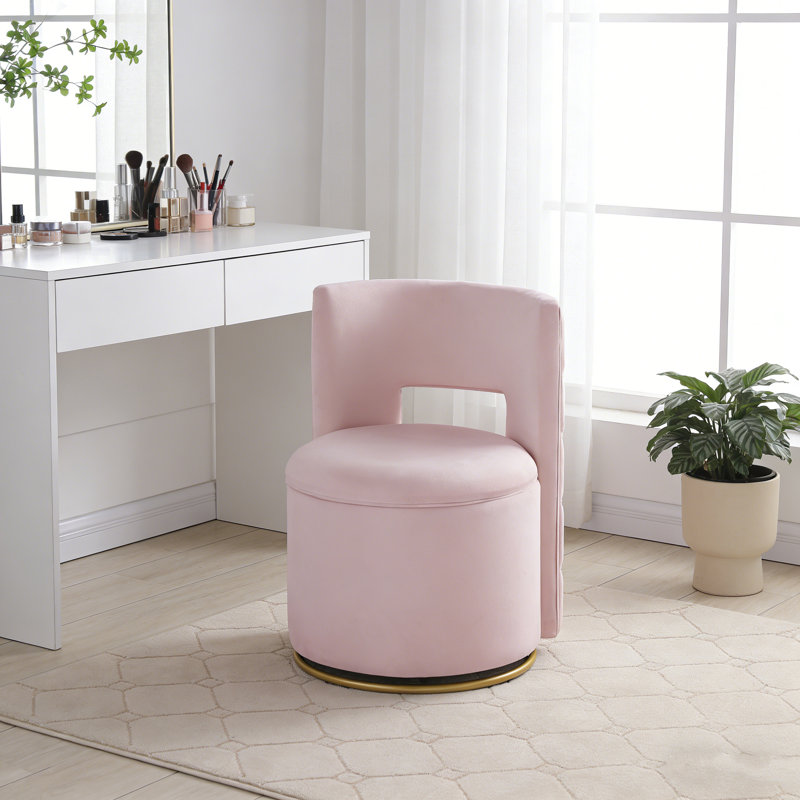 Fauteuil demi-tonneau pivotant avec rangement, Rose