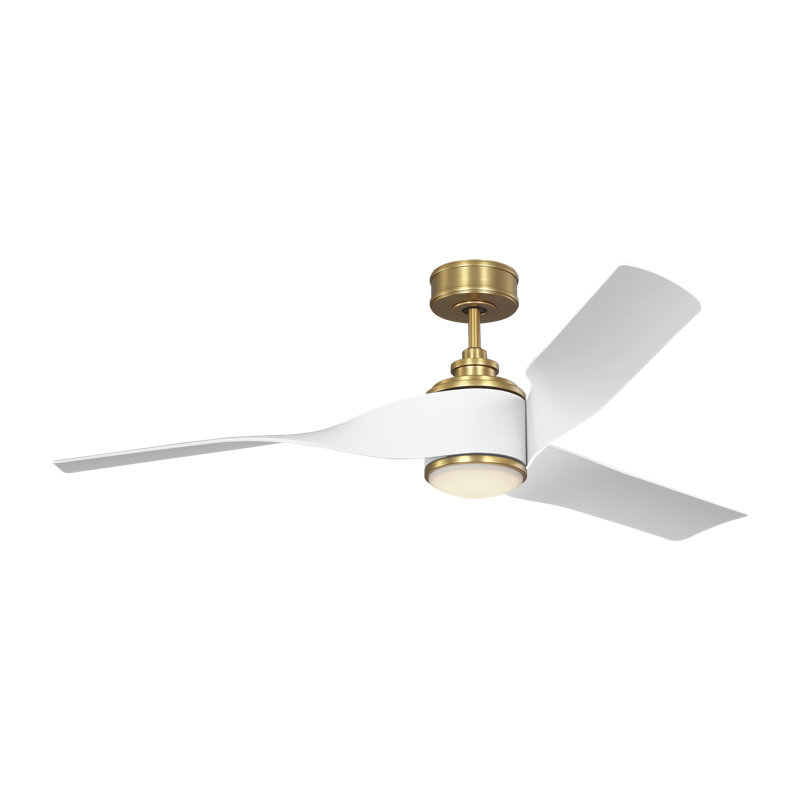 Visual Comfort Fan Touro Smart 60 LED Indoor Ceiling Fan with Threaded Downrod, Dark Walnut ABS blades and Handheld Remote