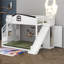 Lit superposé simple au-dessus du plancher double avec escalier et garde-robe, lit superposé pour enfants avec glissoire et rangement-1179490785