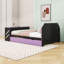 Lit de jour double en bois avec bureau, lit gigogne simple et port USB