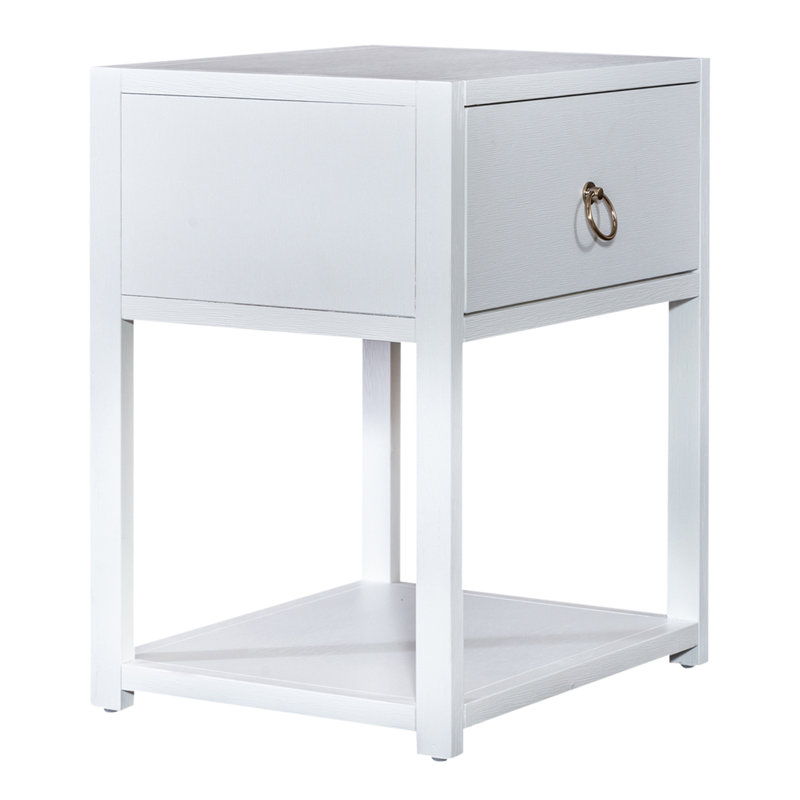 Ballentine End Table w/ 1 Drawer & Shelf, White