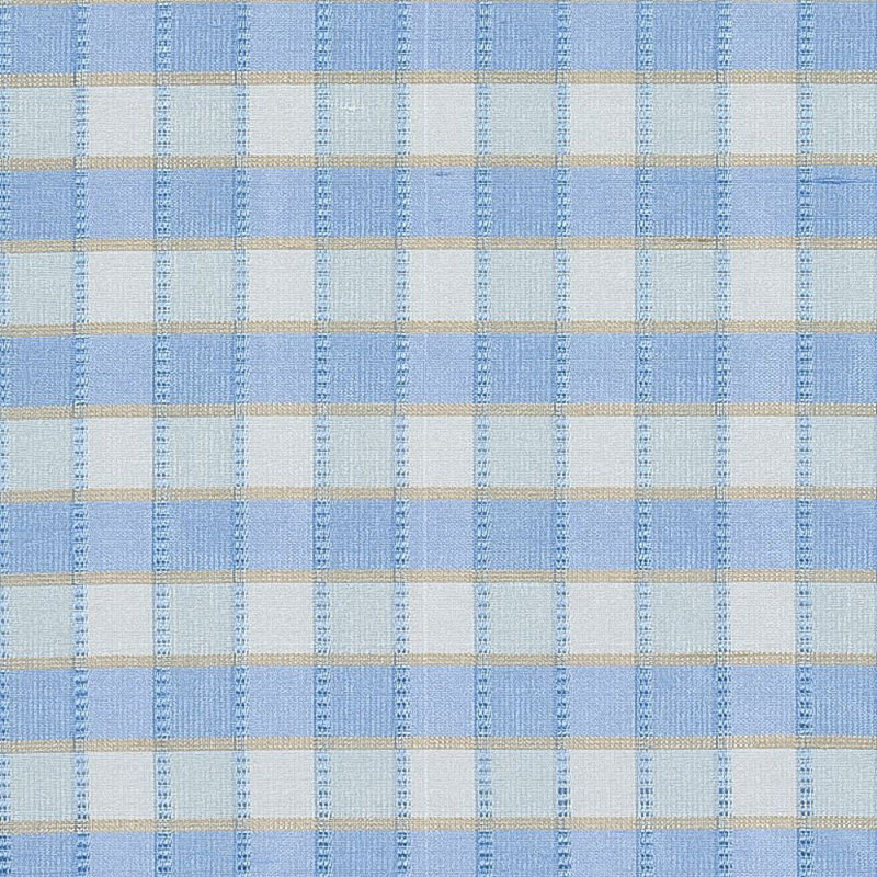 Ingrid Silk Check Fabric, Light Blue