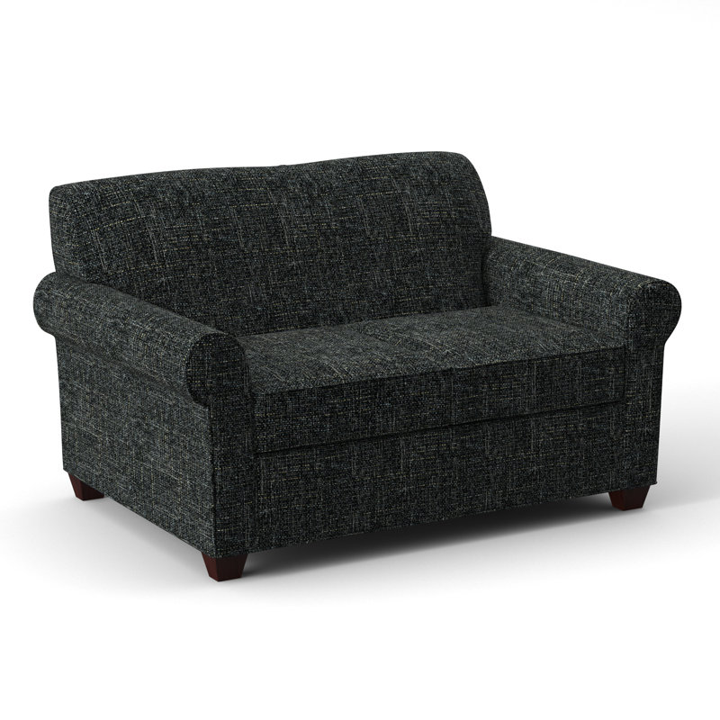 Finn 59" Rolled Arm Loveseat, Empire Mahogany, Connelly Crow