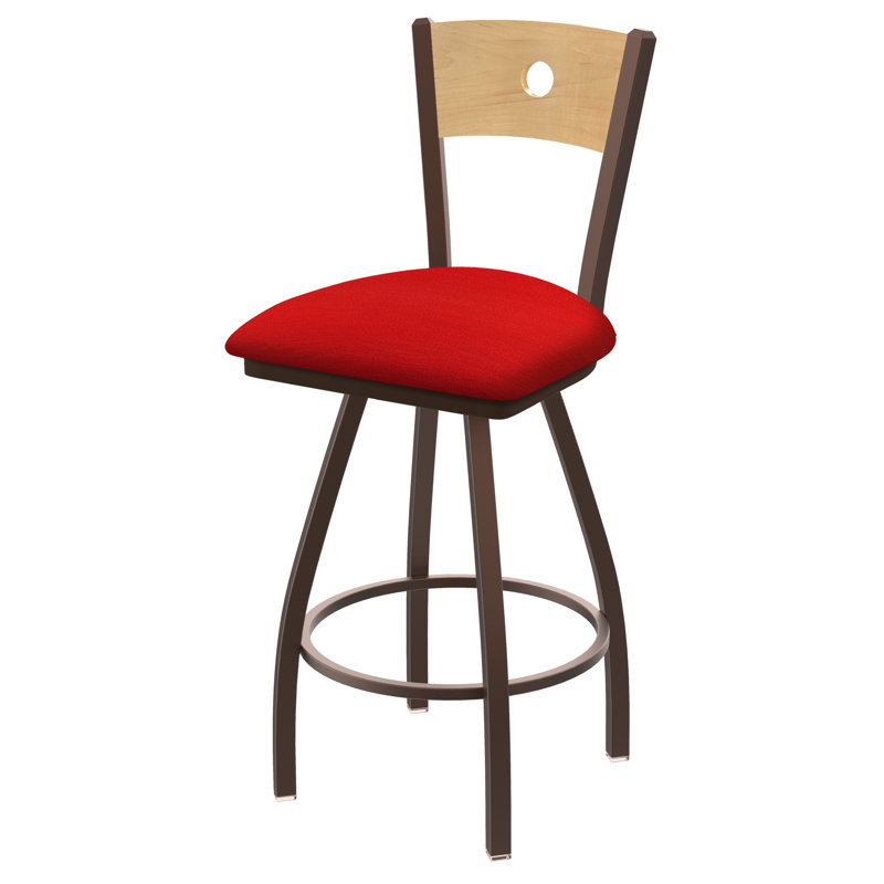 Tabouret pivotant Voltaire, 25, Bronze, Siège Canter / finition érable naturel