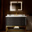 48 po X P 22 po P 35,4 po Meuble-lavabo simple H en blanc avec plateau en marbre blanc-676634626-676634631