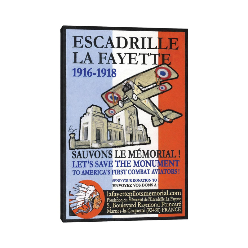 Escadrille De Lafayette by Jean-Pierre Got - Wrapped Canvas Print, 20.32 cm H x 30.48 cm W