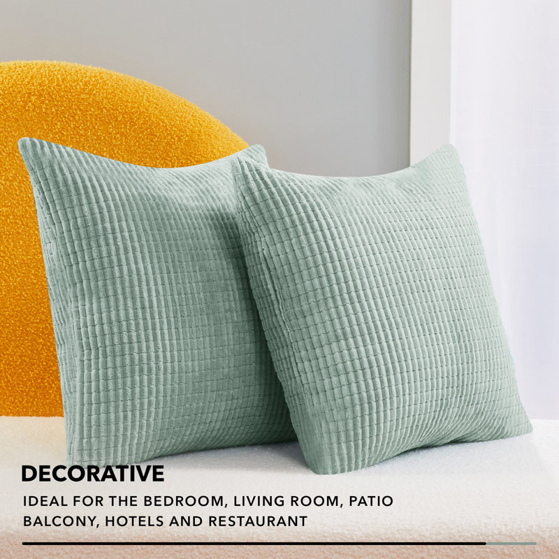 Deconov Square Pillow Cover, 18" x 18", Mint
