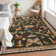 Floral Machine Washable Rug with Non-Slip Backing, Soft Thin Low Pile Non Shedding Floor Carpet, Indoor Foldable Printed Accent Mat for Living Room/Nursery/Bedroom