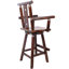 Tabouret de bar rustique - fabrication en bois de sapin, chaise avec dossier étoile décorative, repose-pieds, accoudoir large