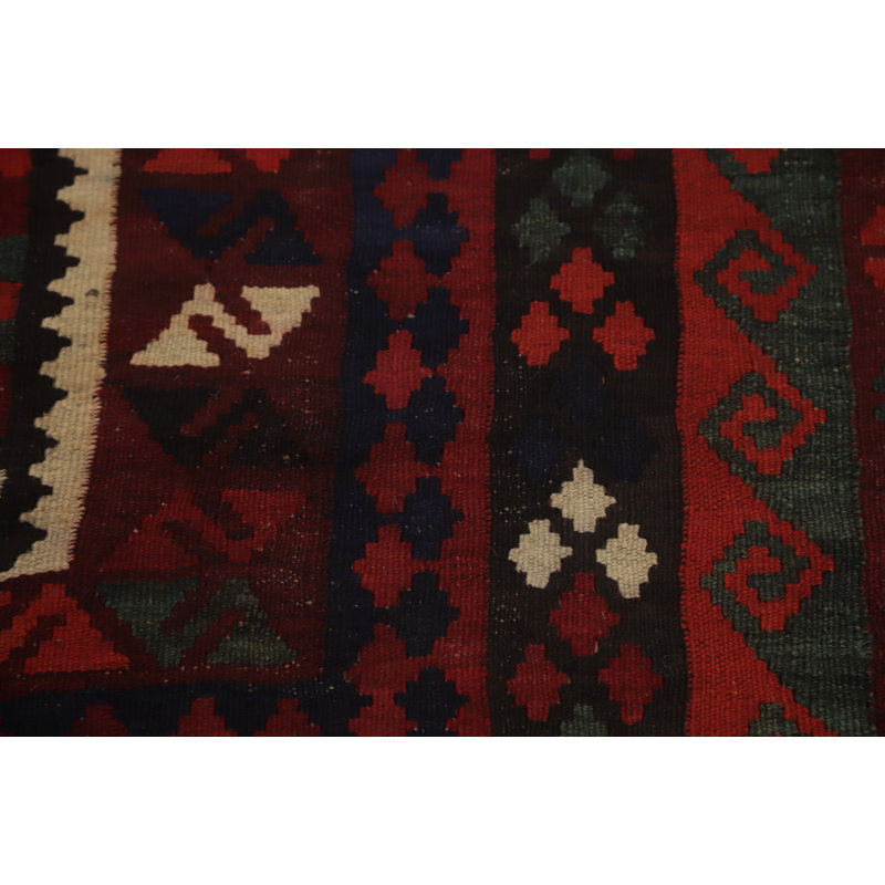 Flat Weave Wool Kilim Vegetable Dye Area Rug 8x13