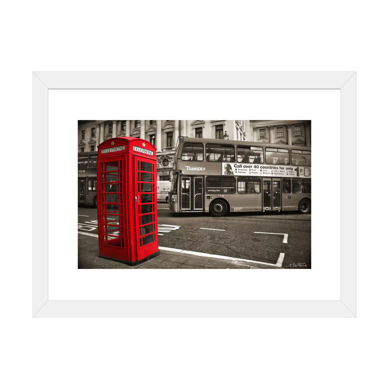" London Telephone " by Ben Heine, White Paper, White, 24" H x 32" W x 1" D