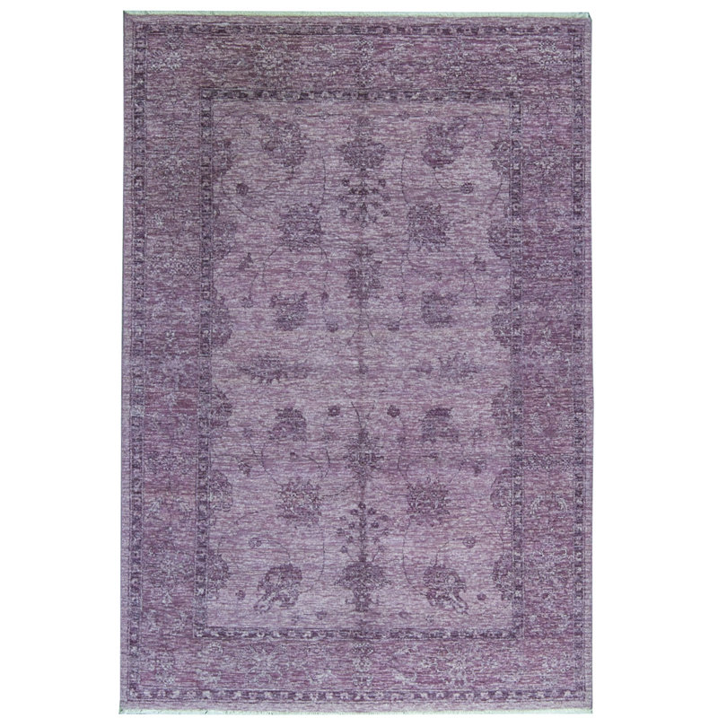 Tapis rose noué à la main de haute qualité