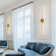 LED Dimmbale Flush Mounted Sconces, Battery Operated Wall Sconces With Remote