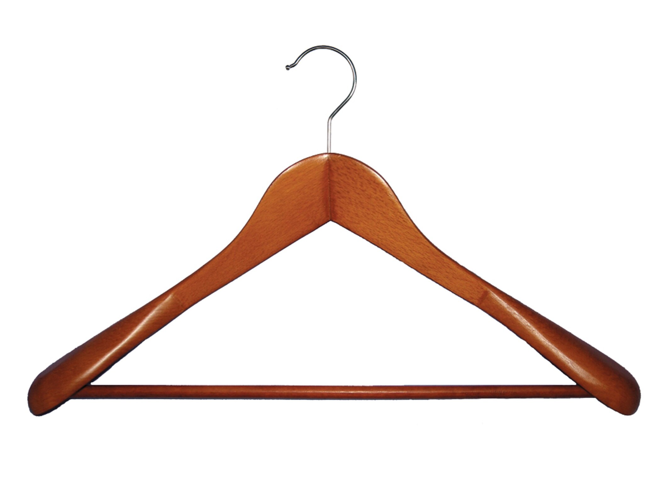 Rebrilliant Wooden Suit Hanger with Solid Wood Bar (Set of 100), Silver