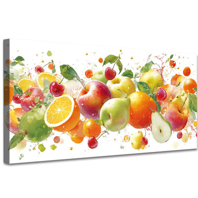 «Fruit Duran», impression colorée sur toile pour la salle à manger, œuvre d'art vibrante pour les murs de la maison, peinture sur toile tendue encadrée, 16 po x 32 po