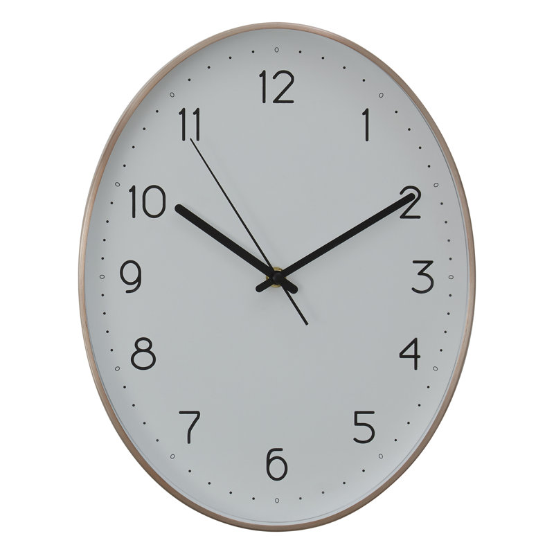 Samson Metal Wall Clock, Copper/White