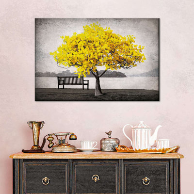 Impression sur toile arbre jaune