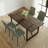 55 Inch Modern Industrial Rectangular Dining Table With Black Metal Legs-1327661874