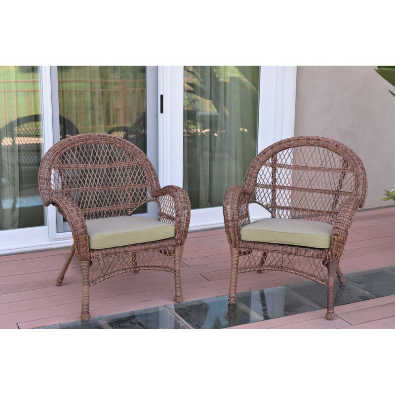 Maltby Wicker Outdoor Lounge Chair, Tan, Honey