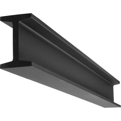 ForgeCraft Industrial Faux Steel "I" Beam, 4 3/4"W x 7 1/2"H x 288"L, Factory Painted Black